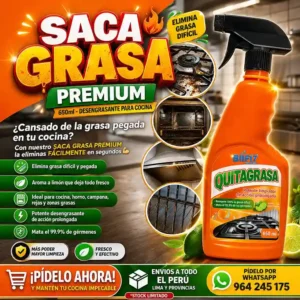 SACA GRASA PREMIUM 650ml - DESENGRASANTE PARA COCINA